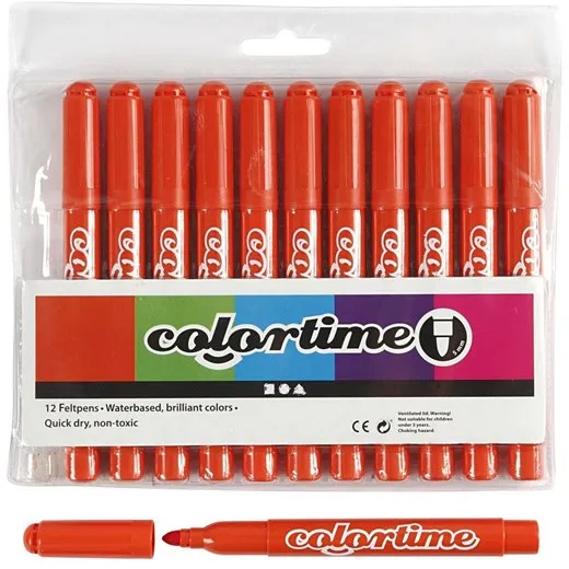 Creativ Company Mörkorange Jumbo-markörer 12 st.