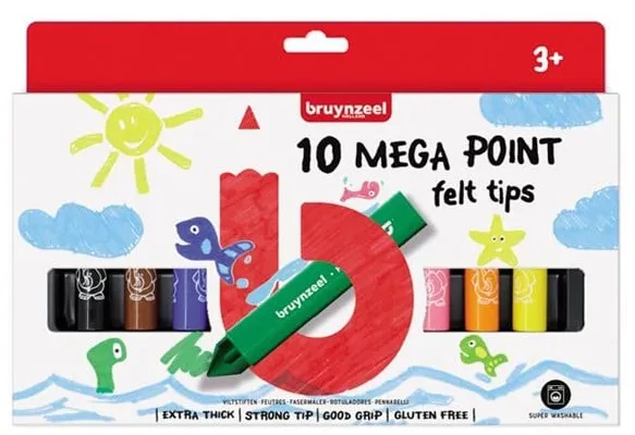 Bruynzeel Kids Mega Tuschpennor 10 st.